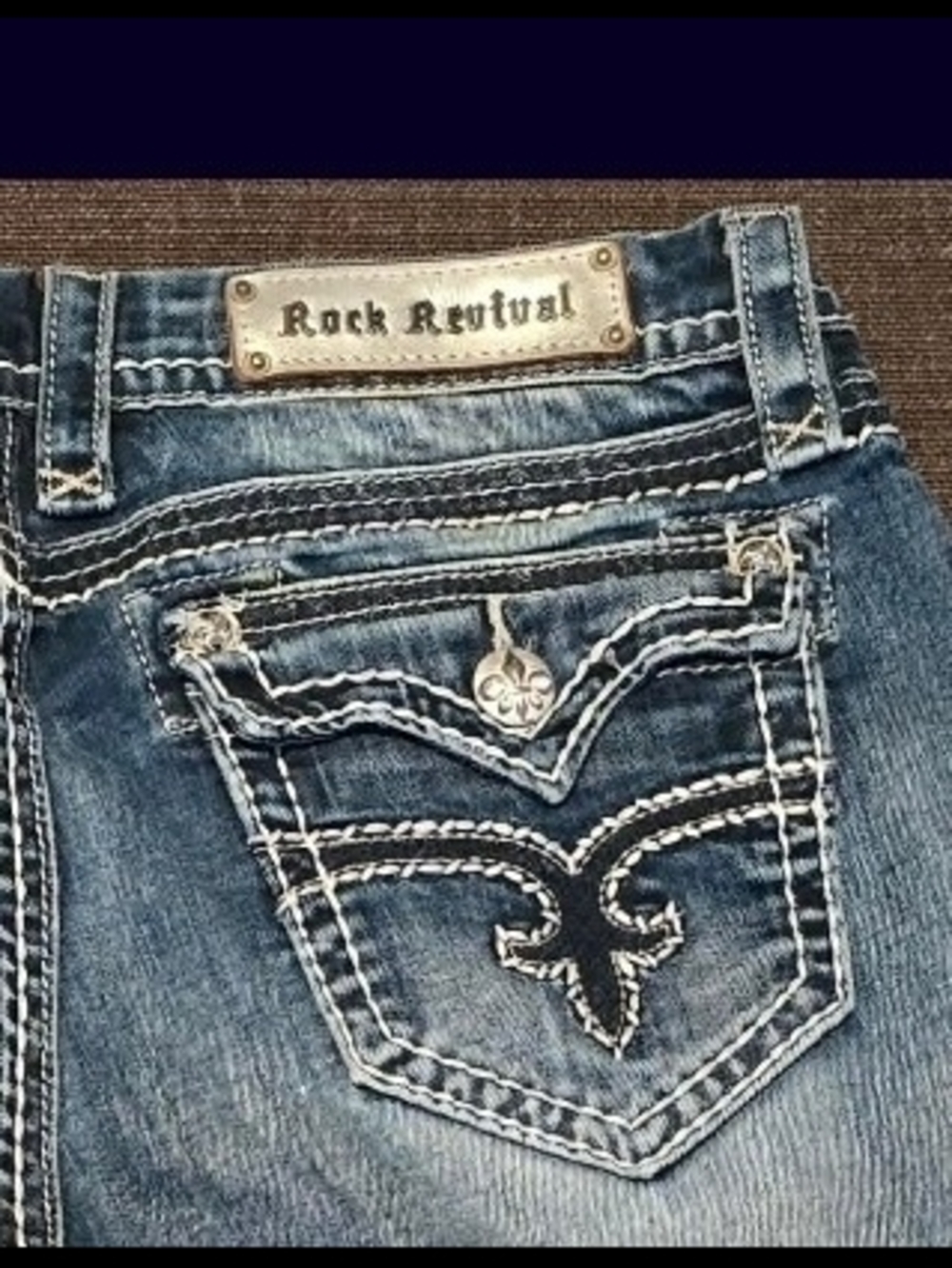 Rock Revival Women's Distressed Blue Jean Bermuda Shorts Sz. 30